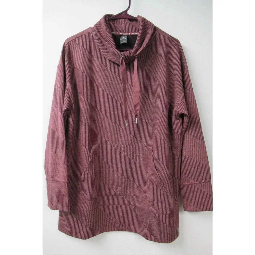 Free Country Abstract Long Sleeve Pull Over Hoodie Woman Sz Large40